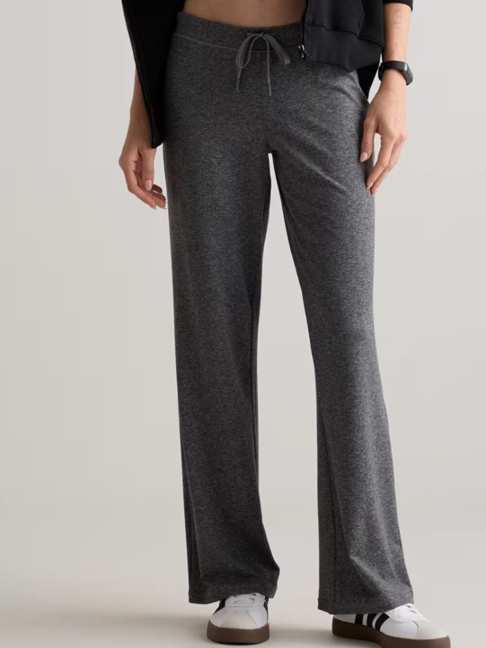 Quince Heather Gray Flowknit Wide Leg Pants Size M